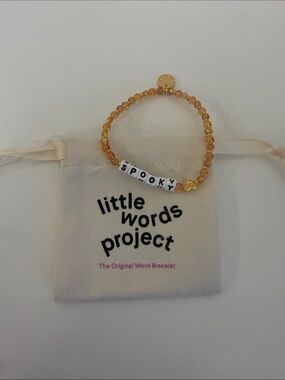 Little Words Project 'Spooky' Bracelet - Gold & Pink Beads